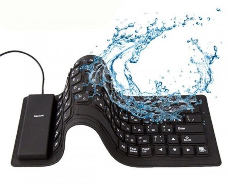 KB-109F-B Flexible keyboard, USB + PS/2 combo, black color, US layout