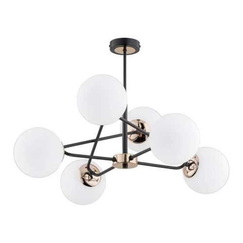 Pendant Lamp Alfa Sagito 6x E27, black/brass