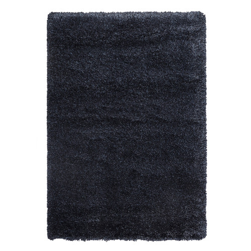 VOLLERSLEV Rug, high pile, dark blue, 133x195 cm