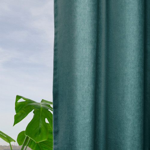 SANELA Curtains, 1 pair, dark grey-turquoise, 140x300 cm