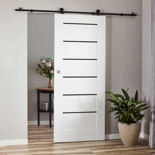 Internal Sliding Door Toreno 80, white, black glass