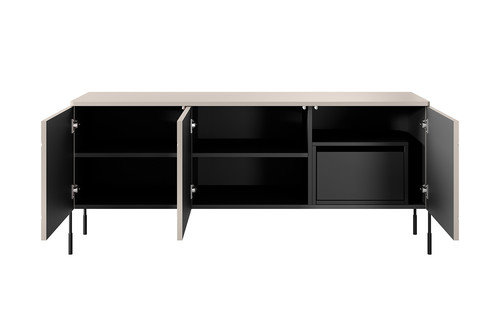 Three-Door TV Cabinet with Drawer Unit Sonatia 150, cashmere