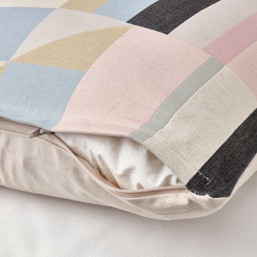 LYKTBÄRARE Cushion cover, light beige/multicolour, 50x50 cm