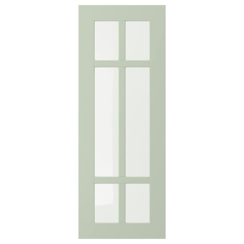 STENSUND Glass door, light green, 30x80 cm