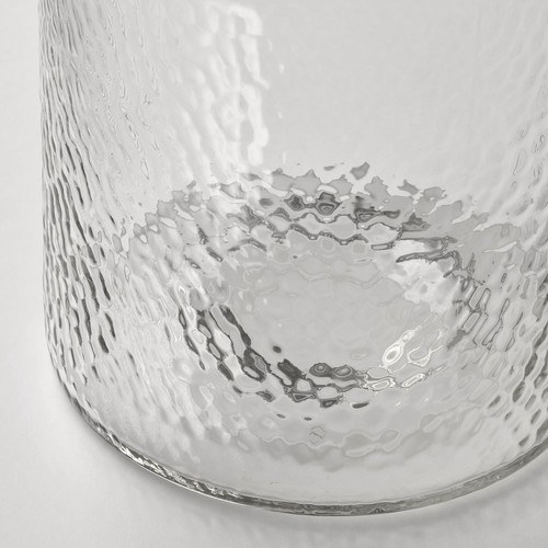 KONSTFULL Vase, clear glass/patterned, 26 cm