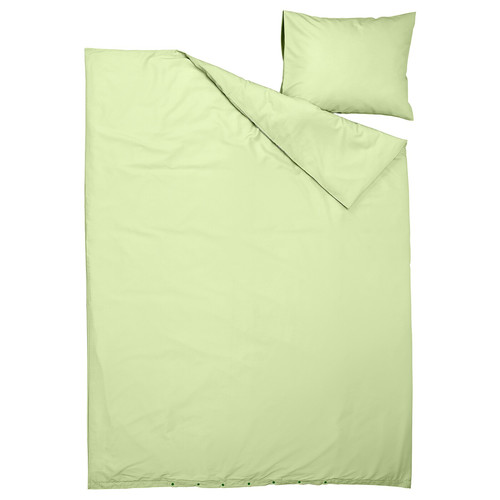 PILTANDVINGE Duvet cover and pillowcase, light green, 150x200/50x60 cm