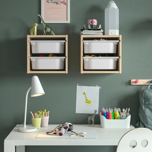 TROFAST Wall storage, light white stained pine/white, 32x21x30 cm