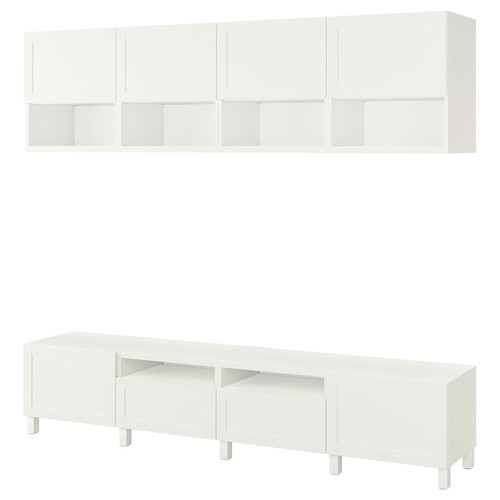 BESTÅ TV storage combination, white/Hanviken/Stubbarp white, 240x42x230 cm