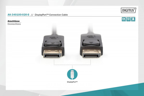 Digitus DisplayPort 1.2 Cable DP/DP M/M 2m