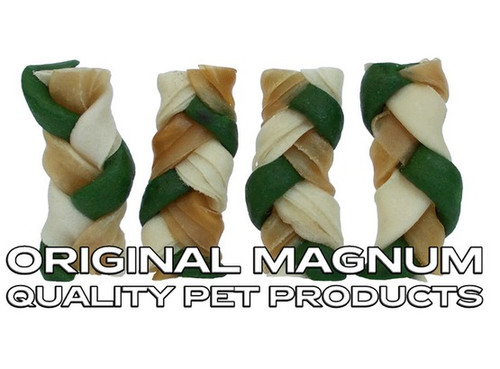 Magnum Dog Snacks Braid 6.5cm 40pcs, green