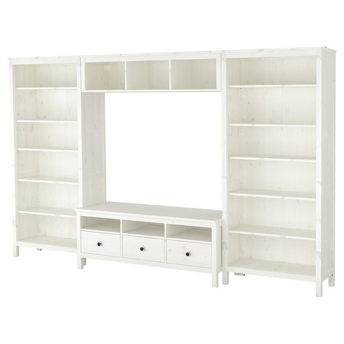 HEMNES TV storage combination, white stain, 326x197 cm