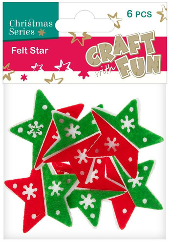 Christmas Decorations Felt Star 6pcs