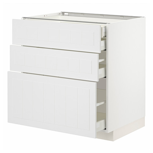 METOD / MAXIMERA Base cb 3 frnts/2 low/1 md/1 hi drw, white/Stensund white, 80x60 cm