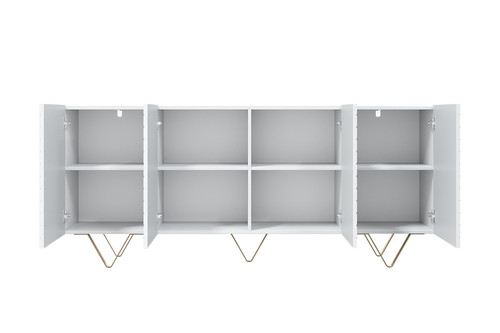 Four-Door Cabinet Scalia 190cm, matt white/gold legs