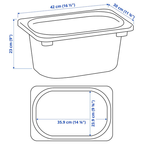 TROFAST Storage box, grey, 42x30x23 cm