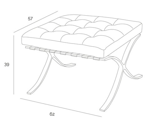 Footstool BA1, leather, white