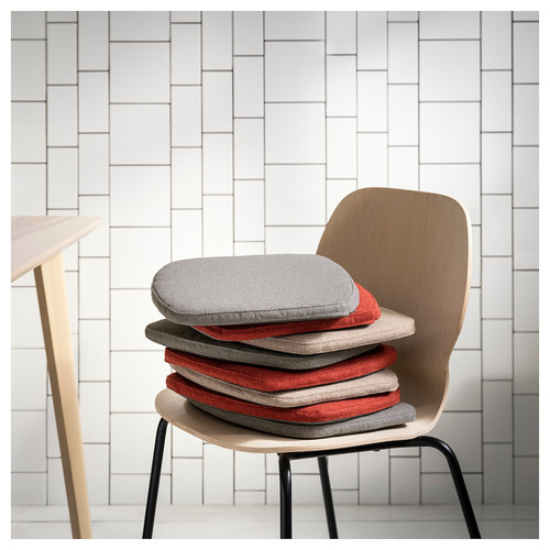 ÄLVGRÄSMAL Chair pad, beige, 32.6/31.3x33x3 cm