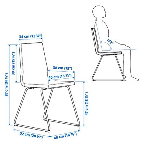 LILLÅNÄS Chair, chrome-plated/Grann golden-brown