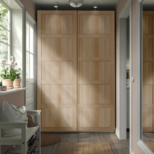 PAX / BERGSBO Wardrobe, white stained oak effect/white stained oak effect, 150x66x236 cm