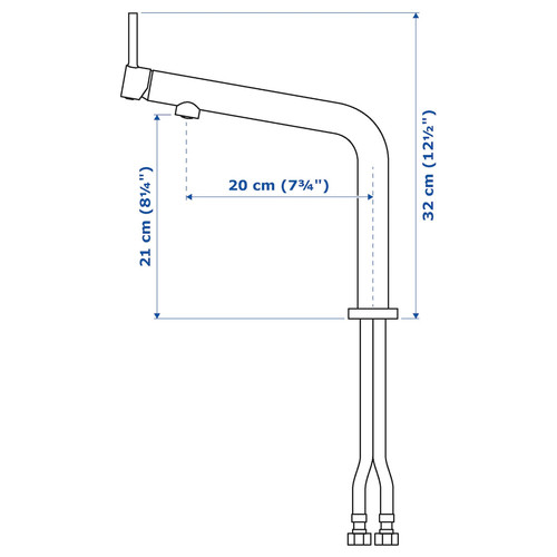 BOSJÖN Kitchen mixer tap, brushed black metal