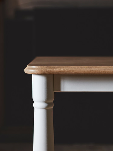 DANDERYD / SKOGSTA Table and 4 chairs, oak veneer white/acacia, 130 cm