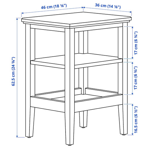 IDANÄS Side table, white, 46x36 cm