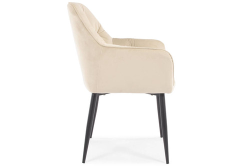 Glamour Chair with Armrests EMMA, velvet, beige