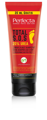 Perfecta Total S.O.S. Softening Cream Compress for Feet & Calloused Heels Softening Socks 20% Urea 120ml