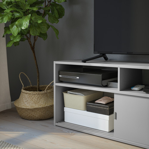 SPIKSMED TV storage combination, light grey, 234x32x96 cm