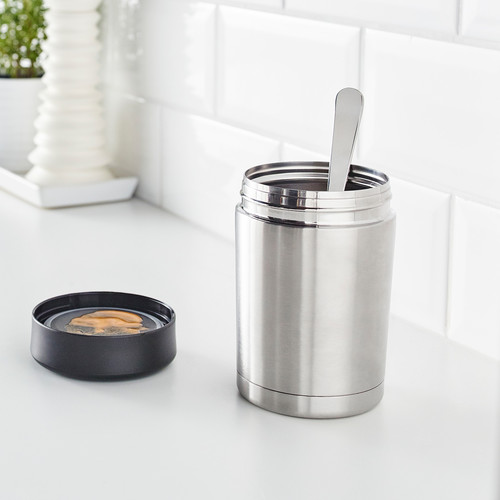 EFTERFRÅGAD Food vacuum flask, stainless steel, 0.5 l