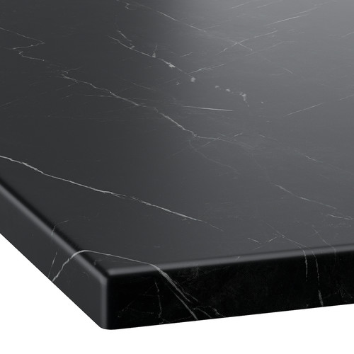 TOLKEN Countertop, black marble effect/foliated board, 122x49 cm