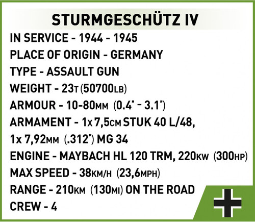 Cobi Blocks Sturmgeschutz IV Sd.Kfz. 167 952pcs 9+