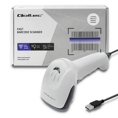 Qoltec Barcode Reader 1D CCD USB