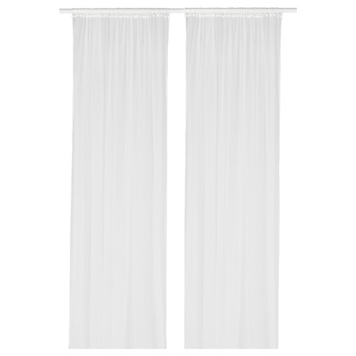 LILL Net curtains, 1 pair, white, 280x300 cm