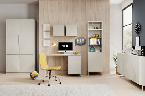 Cabinet with Doors & Drawers Asha 167cm, cashmere/cashmere