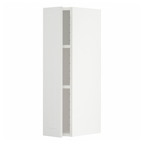 METOD Wall cabinet with shelves, white/Stensund white, 20x80 cm