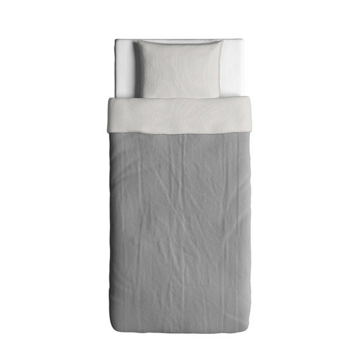BLÅVINDA Quilt cover and pillowcase, grey, 200x150 cm/50x60 cm
