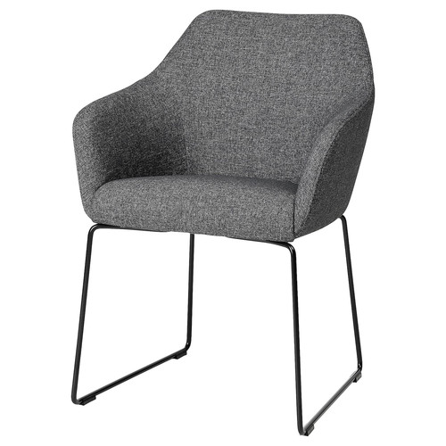 TOSSBERG Chair, metal black/Gunnared dark grey