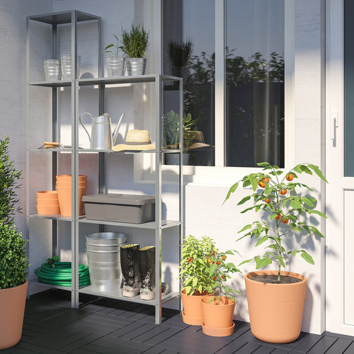 HYLLIS Shelving unit in/outdoor, 100x27x140-183 cm