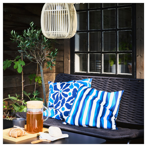 GULLBERGSÖ Cushion cover, blue stripe pattern/outdoor indoor, 50x50 cm