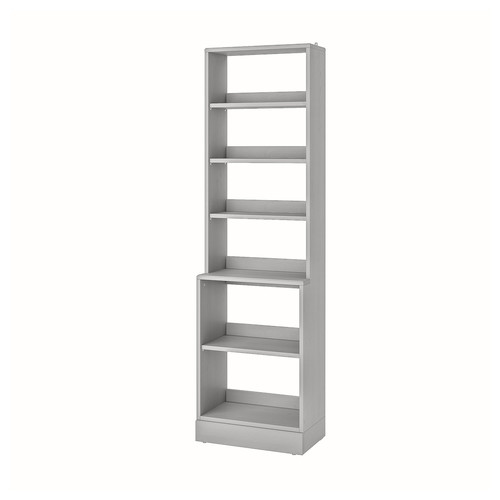 HAVSTA Shelving unit with plinth, grey, 61x212x37 cm