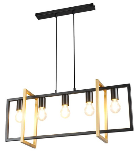 Pendant Lamp Eden 5-p, black/gold