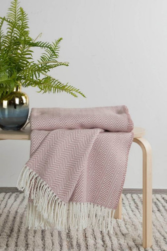 Blanket 180 x 220 cm, pink/light beige