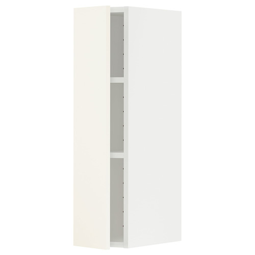 METOD Wall cabinet with shelves, white/Vallstena white, 20x80 cm