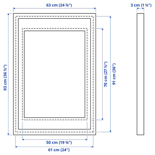 RÖDALM Frame, white, 61x91 cm