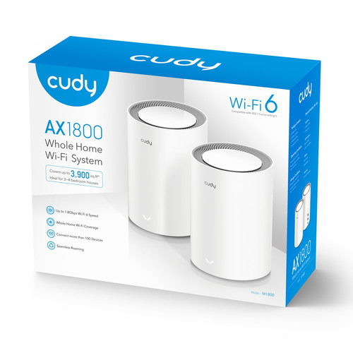 Cudy System WiFi Mesh M1800 (2-Pack) AX1800