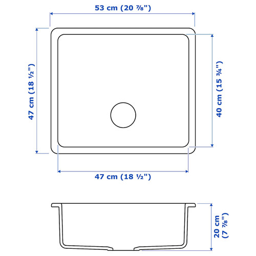 HAVSEN Inset sink, 1 bowl