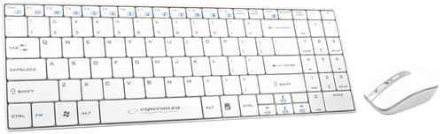 Esperanza Wireless Keyboard & Mouse Set 2.4GHz EK122K, white