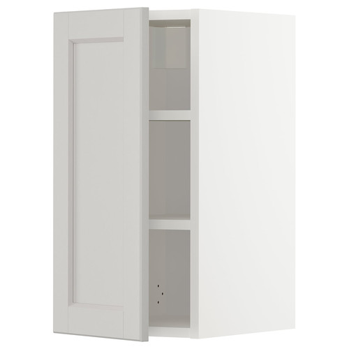 METOD Wall cabinet with shelves, white/Lerhyttan light grey, 30x60 cm