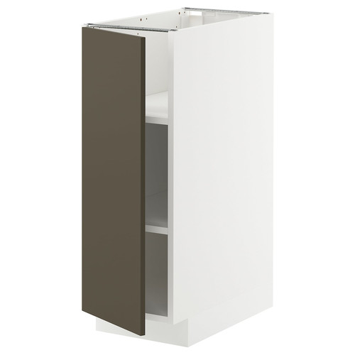 METOD Base cabinet with shelves, white/Havstorp brown-beige, 30x60 cm